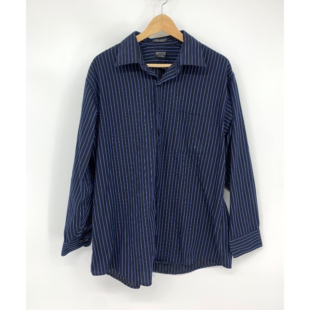 Arrow Fitted Button Down Long Sleeve Wrinkle Free Shirt size XL